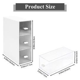 3 Tier Tea Box, Plastic Tea Bag Holder Storage Box, Easy Access Coffee Storage Organiser, Teabag Storage for Cosmetic Coffee Sugar Sachets Pantry (White)