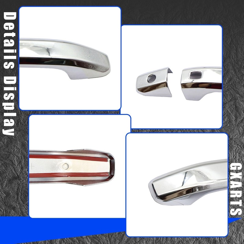 GXARTS 4PCS Chrome Door Handle Cover with 4 Smart Key