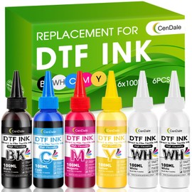 CenDale DTF Ink 600ML - Upgraded High Viscosity DTF Transfer Ink for DTF Film, Refilled Ink for Epson ET-8550 XP-15000 L1800 L805 R1390 R2400 1430 DTF Printers, Heat Transfer Printing Ink Set