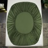 Bamboo Fitted Sheet 160 x 200 cm Green Olive Green
