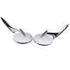 Prefer Warehouse Pair Chrome Round Bowtie Outside Rearview Mirrors Ribbed