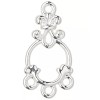 Platinum 10 Silver Plated Pewter 17x11mm Chandelier Connector Earring with
