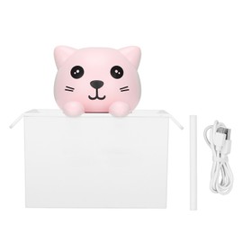 Air Humidifier 330ml Mute Adjustable Fog Mode Cat Shape Portable Humidifier with Color LED Light for Office Bedroom Car