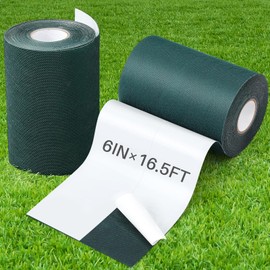 Gersoniel 2 Rolls 6 in x 16.5 ft Artificial Grass Turf Tape Self Adhesive Turf Seam Tape for Artificial Lawn Carpet Jointing, Indoor Outdoor Rug, Pet Grass Mat Connecting