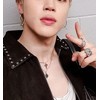 Jimin Motif Earrings, 2 Pieces for Both Ears, Curved Bar