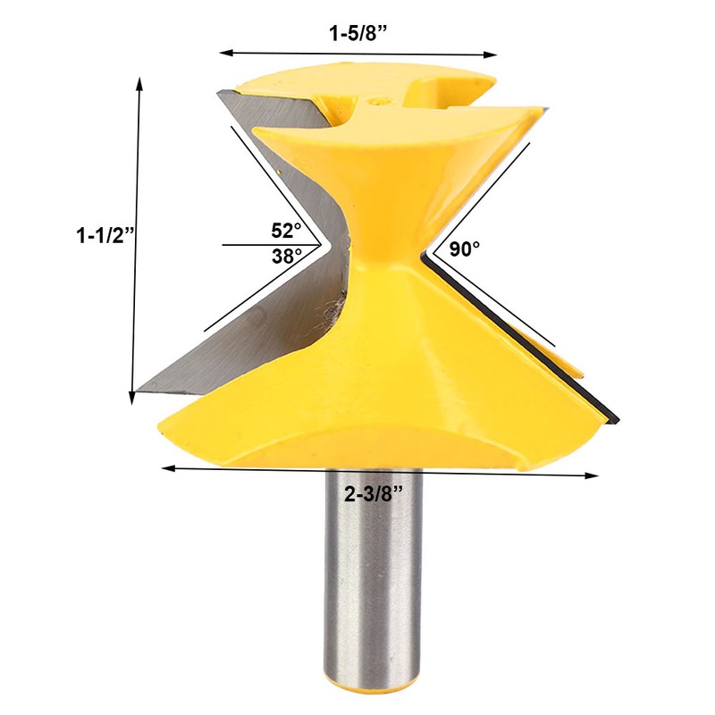 1/2" Shank 52 Degree X 38 Degree Crown Molding Miter