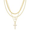 TASISO Layered Gold Necklaces for Women Tiny Initial Necklaces 14K