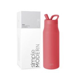 Simple Modern Water Bottle with Straw lid | Insulated Stainless Steel Thermos | Reusable Travel Water Bottles for Gym & Sports | Leak Proof & BPA Free | Mesa Collection | 34oz, Spiced Coral