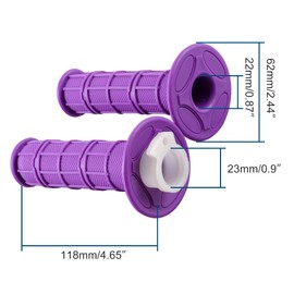 GOOFIT Handlebar Grips 7/8" 22mm Purple white Throttle pipeline CNC Handlebar Throttle Handlebar Grips Group Replacement for 50cc-250cc Dirtbike Go Karts Atvs Most Scooters Pitbike