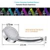 LED Shower Head, Colour Changing, Rain Shower, Hand Shower, Water-Saving