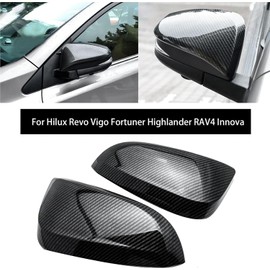 Cubierta de Espejo 2015 Cubierta de Espejo Lateral del Pasajero, Otros Accesorios, 2 Piezas de Cubierta de Espejo Retrovisor Estilo Fibra de Carbono para Hilux Revo