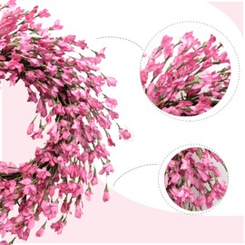 Bibelot Spring Wreath for Front Door, Artificial Forsythia Flower Wreath 18’’ Artificial Blossom Flower Wreath, Farmhouse Wreath for Festival Wall Decor