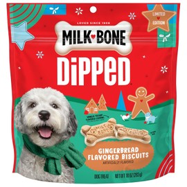 Milk-Bone Dipped Gingerbread Artificially Flavored Dog Biscuits, 10 oz Bag