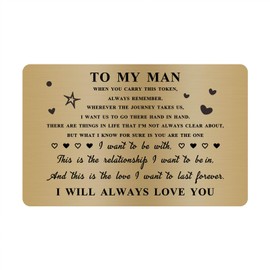 To My Man Wallet Card - I Love You Gifts for Him Boyfriend, Valentines Gifts for Men Husband, Boyfriend Christmas Card, Men Birthday Present
