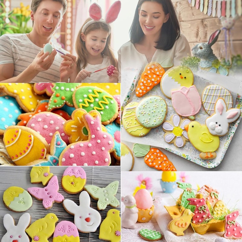 Easter Cookie Cutters, 9 PCS Stainless Steel Cookie Cutters -