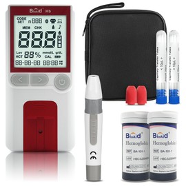 Hemoglobin Test Kits with 50 Hemoglobin Test Strips, Hemoglobin Test Kit for Home Use, Hemoglobin Tester Meter at Home, Easy for Home Use