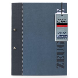 goldbuch 36114 Certificate Folder 2 Coloured Blue, Certificate Folder DIN A4, Document Folder with Screw Closure and 12 Transparent Pockets, Linen Structure Folder with 12 Pockets, approx. 24 x 31 x 1.5 cm