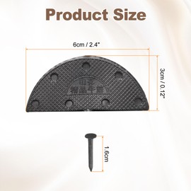 HARFINGTON 28pcs Heel Plates Heel Taps Rubber Repair Pad Replacement Set Large Size with 196pcs 16mm Screws for Various Leather Shoe Repair, Black