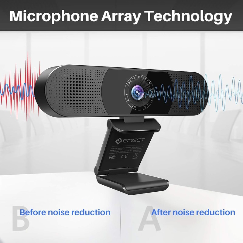 EMEET 3 in 1 Webcam - 1080P Webcam with Microphone