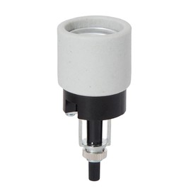 B&P Lamp Medium Base Phenolic and Unglazed Porcelain Socket with Bottom Turn Knob