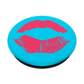 Kiss Lips Pink Blue Background Lipstick Ladies