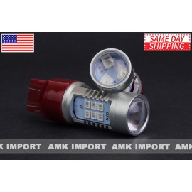Luminia 2X 7440 7443 Red LED Strobe Blinking Flashing Brake Light Bulb Safety Warning