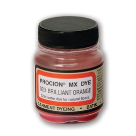 Jacquard Procion MX Fabric Dye, Brilliant Orange Cold Water Permanent Colour for Natural Fibres, Tie-Dyeing Craft Powder, Textile Art Supplies, 18.71g