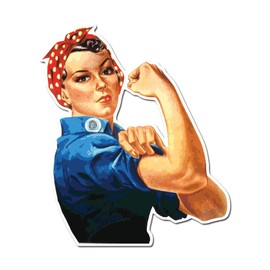 Dark Spark Decals Rosie The Riveter Feminist Symbol - Full Color Vinyl Decal for Indoor or Outdoor use, Cars, Laptops, Décor, Windows, and More (14in)