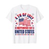 4th Of July Independence Day United States T-Shirt, White, s