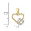 10k Yellow Gold CZ Heart in Heart Pendant 10C1431