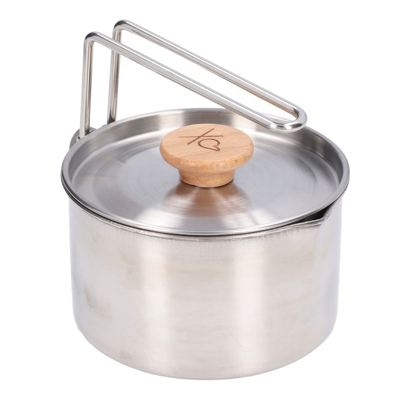 1000ml Camping Pot Stainless Steel Portable Outdoor Tea Coffee Pot