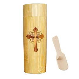 prtsftrb Biodegradable Scattering Urn for Ashes - Eco Scatter Urn - Small Bamboo Urn for Human Ashes, Pets, Dogs, Cats, Ashes, with a Wooden Spoon (Type 1)