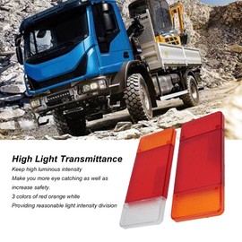 Truck Rear Light Lens, Pair Truck Rear Tail Light Housing Left Right Cover Red Orange White Replacement for Eurocargo Daily