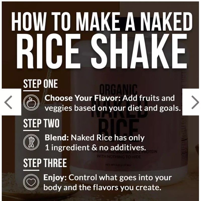 Naked Nutrition Naked Rice Protein Powder - 5LB Organic Vegan/Plant