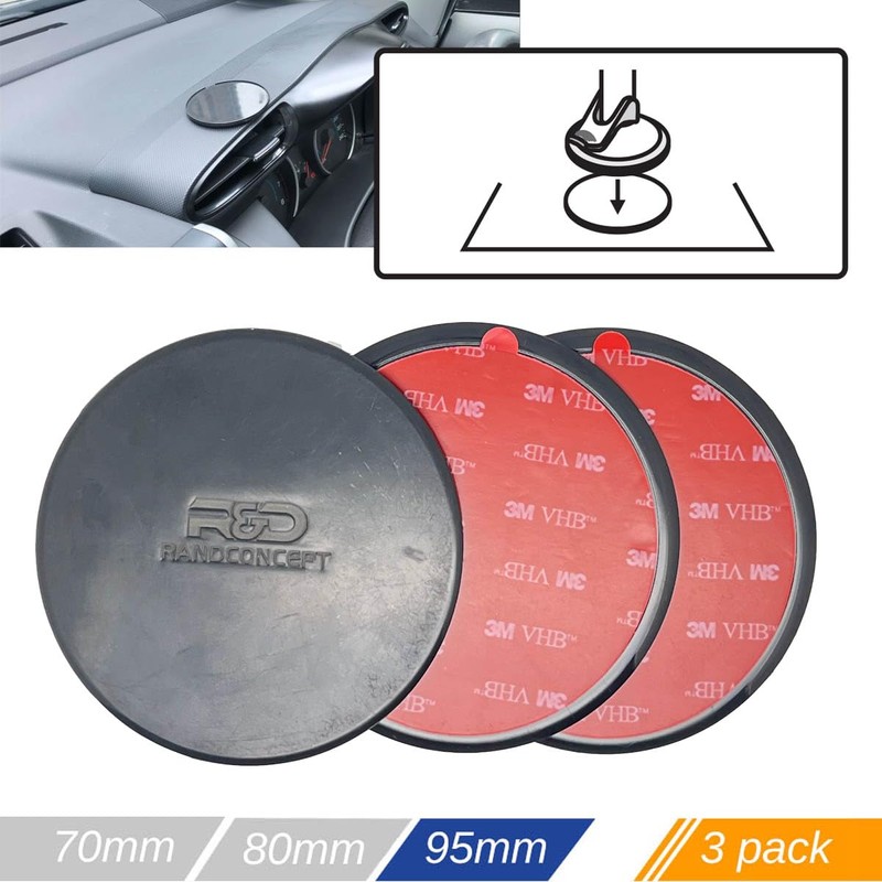 Randconcept - 95mm Adhesive Dashboard Pad Mounting Disk with Adhesive