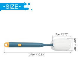 PATIKIL 10.7 Inch Bottle Soft Brush, 1 Pcs Soft Sponge Bottle Cleaner with White Plastic Long Handle Cup Brush Scrubber for Vase Bottle Pot Wine Glass Cup Mugs, Dark Blue