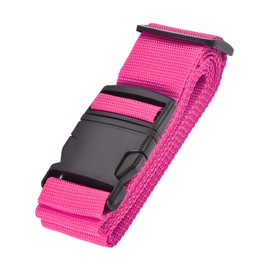 sourcing map Luggage Strap Suitcase Belt with Buckle Label, 2Mx5cm Adjustable PP Travel Bag Packing Accessory, Rose Red