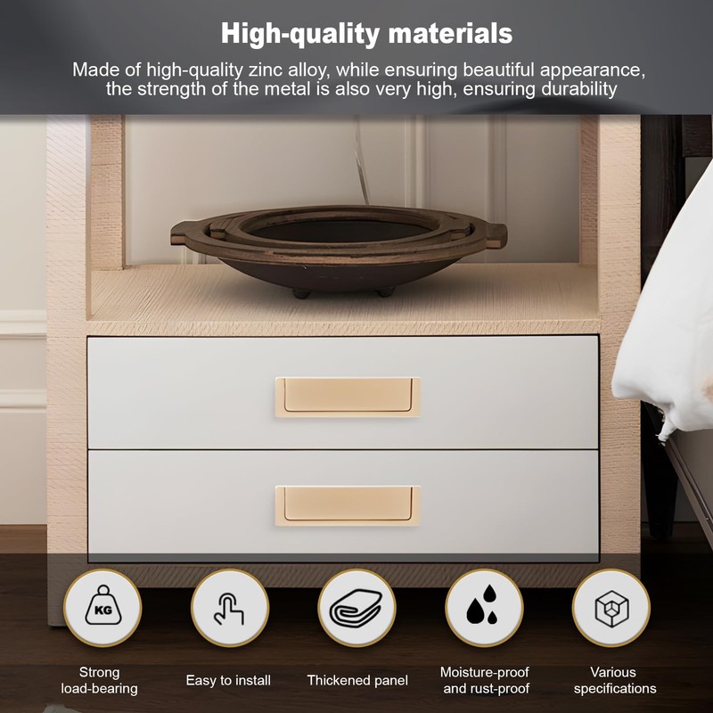 SIGANDG Furniture Handles Invisible Drawer Pull for Cupboards, Drawer Handles,