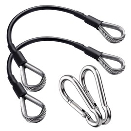 AIKESIWAY 2PCS Gym Cable Extension,Replacement Cable Machine Accessories,Cable Pulley Attachments for Gym -Thick 5mm(0.2inch) Heavy Duty Steel Wire Rope for Home Gym Cable (39 inch (2PCS))