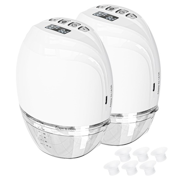 Breast Pump Hands-Free, Double Wearable Strong Suction Pump with 4