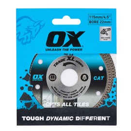 OX Tools XL Cuts All Tiles Diamond Blade, Steel