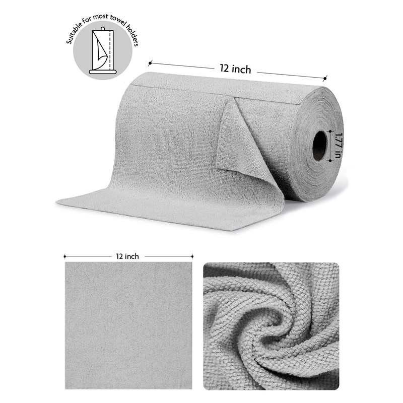 Fantasticlean Microfiber Cleaning Cloth Roll -75 Pack, Tear Away Microfiber