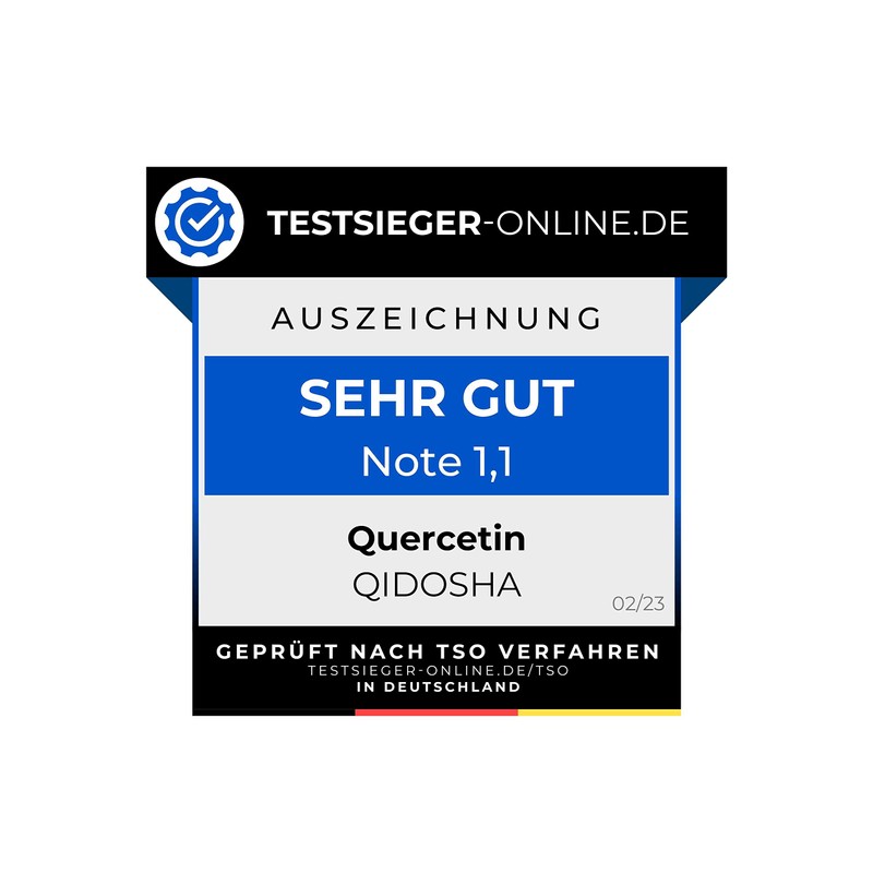 QIDOSHA® Quercetin Capsules High Dose, Test Winner 02/23*, 120 Pieces/Glass,