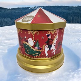 Musical Carousel Tin with Vanilla Fudge Festive Christmas Candy Treats 150g Collectible Tin Gift for Kids & Adults Vegetarian