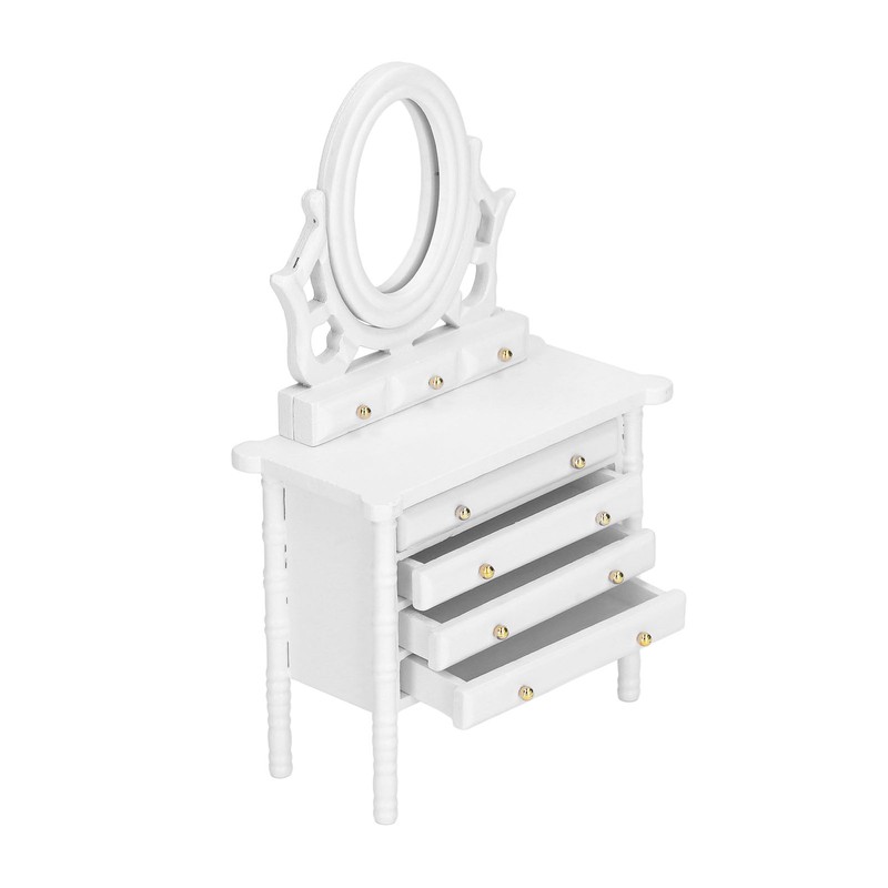 1:12 Scale Dollhouse Toilet Table High Simulation Wooden Miniature Dressing