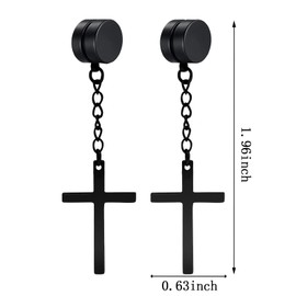 NEWITIN Magnetic Stud Earrings for Men Stainless Steel Magnetic Earrings Men Clip on Earrings Unisex Non Piercing Cross Earrings Diamond Earrings for Men Women