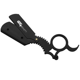 G4 Universal Replaceable Half Blade Straight Razor with 100 Blades, Professional Single Ring Barber Single Edge Shave Razor (Black)