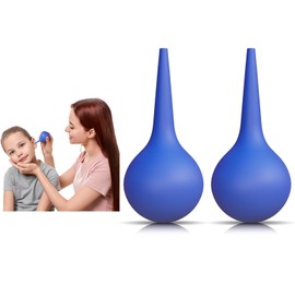 2 PCS Ear Syringe Bulb, Ear Wax Removing Kit, Bulb Syringe for Ear Wax 30ml Rubber Ear Washing Sucker Bulb for Ear Wax Removal Reusable Ball Syringe for All Ages (Blue)