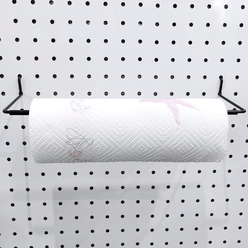 5 Pack Extendable Pegboard Paper Towel Holder,Pegboard Hook for Workshop,Garage,Kitchen,Laundry