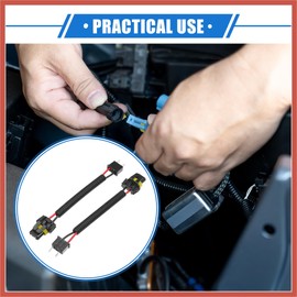 ACROPIX 2 Pcs H7 Male to 9005 9006 Female Extension Wire Harness Headlight Fog Lamp Bulb Socket Adapter Pigtail, Universal for Car Truck Durable Plastic Black Car Parts